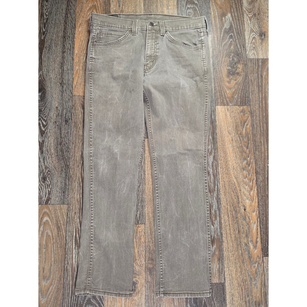 Levis 511 Slim Fit Jeans Mens 34x28 Gray Brown Olive Drab Stretch Denim